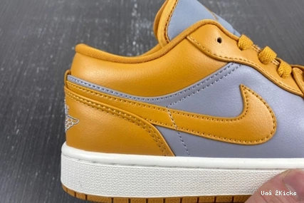 Jordan 90 DC0774- Air EyeCatching 1 Low (Women's) Cement Chutney  9217 Grey 1029